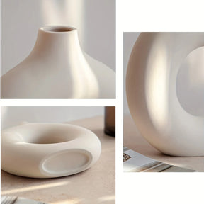 Vaso de cerâmica branco nórdico