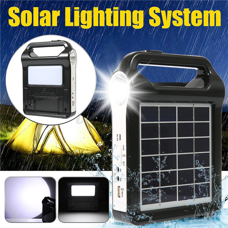 Recarregável Painel Solar kit gerador 15W