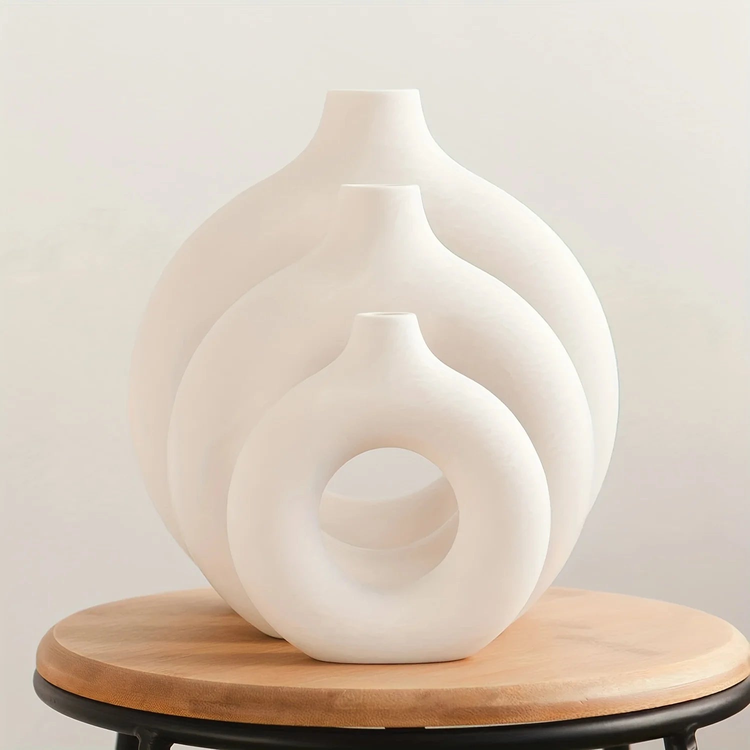Vaso de cerâmica branco nórdico